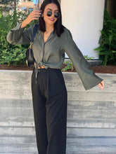 Load image into Gallery viewer, Women's Solid Suit with Bow Shirts and Pleated Skirts - Starseed Holistic Healing LLC