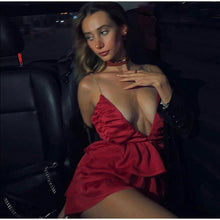 Load image into Gallery viewer, Sexy Deep V Backless Mini Tiered Dress - Starseed Holistic Healing LLC