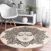 Load image into Gallery viewer, Meditation Room Decor Round Rug, Yoga Room Circle Carpet, Spiritual - Starseed Holistic Healing LLC