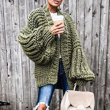Load image into Gallery viewer, Long lantern sleeve knitted cardigan Women loose sexy - Starseed Holistic Healing LLC
