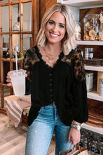 Load image into Gallery viewer, V Neckline Lace Shoulder Patchwork Blouse - Starseed Holistic Healing LLC
