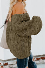 Load image into Gallery viewer, Bubblegum V-Neck Braided Knit Sweater
