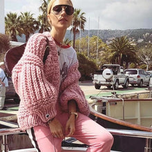 Load image into Gallery viewer, Long lantern sleeve knitted cardigan Women loose sexy - Starseed Holistic Healing LLC

