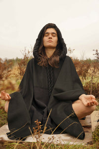 Cotton Hooded Black Cape - Starseed Holistic Healing LLC
