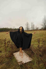 Load image into Gallery viewer, Cotton Hooded Black Cape - Starseed Holistic Healing LLC
