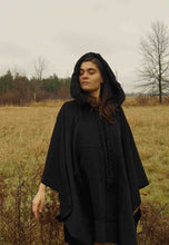 Load image into Gallery viewer, Cotton Hooded Black Cape - Starseed Holistic Healing LLC
