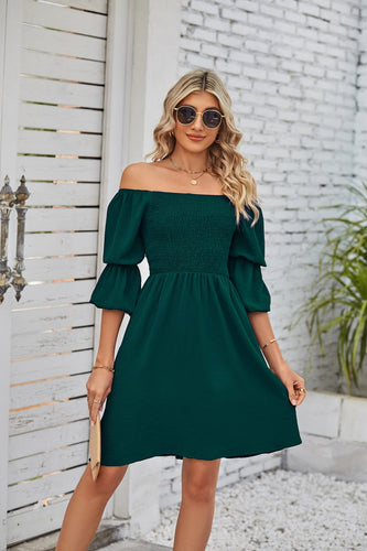 Square Neckline Puff Sleeve Backless Dress for Women. - Starseed Holistic Healing LLC