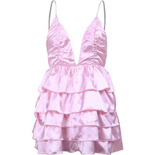 Load image into Gallery viewer, Sexy Deep V Backless Mini Tiered Dress - Starseed Holistic Healing LLC
