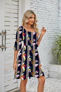Square Neckline Puff Sleeve Backless Dress for Women. - Starseed Holistic Healing LLC