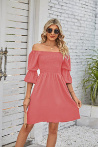 Square Neckline Puff Sleeve Backless Dress for Women. - Starseed Holistic Healing LLC