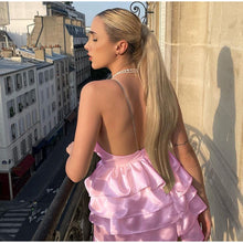 Load image into Gallery viewer, Sexy Deep V Backless Mini Tiered Dress - Starseed Holistic Healing LLC
