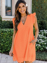 Load image into Gallery viewer, V-neck Summer Short Sleeve Lace Dress - Starseed Holistic Healing LLC
