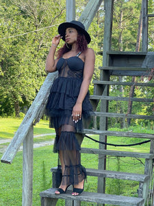 Women Elegant Lace Stitching High Waist Dress - Starseed Holistic Healing LLC