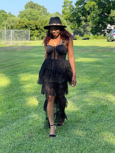 Women Elegant Lace Stitching High Waist Dress - Starseed Holistic Healing LLC