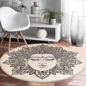 Meditation Room Decor Round Rug, Yoga Room Circle Carpet, Spiritual - Starseed Holistic Healing LLC