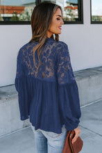 Load image into Gallery viewer, V Neckline Lace Shoulder Patchwork Blouse - Starseed Holistic Healing LLC
