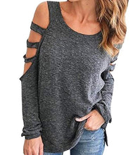 Load image into Gallery viewer, Womens Open Shoulder Long Sleeve Casual Top - Starseed Holistic Healing LLC
