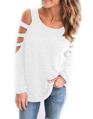 Womens Open Shoulder Long Sleeve Casual Top - Starseed Holistic Healing LLC