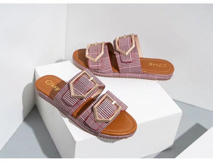 Women's Slippers One Word Big Belt Square Buckle Fashion Shoes - Starseed Holistic Healing LLC