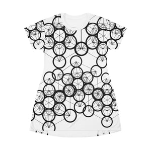 White Sacred GeomT-Shirt Dress - Starseed Holistic Healing LLC