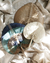 Load image into Gallery viewer, Balinese Woven Hand Fan &quot;Ono&quot; Toasted - Starseed Holistic Healing LLC
