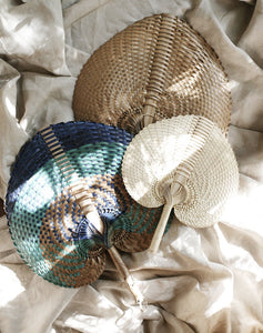 Balinese Woven Hand Fan "Ono" Toasted - Starseed Holistic Healing LLC