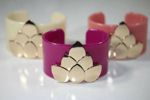 Lotus Flower Cuff Bangles - Starseed Holistic Healing LLC