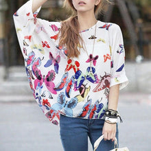 Load image into Gallery viewer, Womens Loose Fit Butterfly Theme Batwing Top - Starseed Holistic Healing LLC
