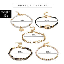 Load image into Gallery viewer, Multi Layered Gold Shell Pendant Chains Ankle Bracelet - Starseed Holistic Healing LLC

