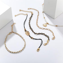 Load image into Gallery viewer, Multi Layered Gold Shell Pendant Chains Ankle Bracelet - Starseed Holistic Healing LLC
