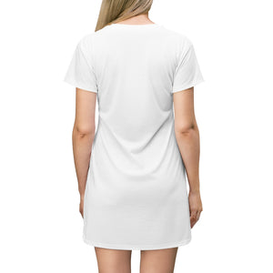 Sun and moon T-Shirt Dress white - Starseed Holistic Healing LLC