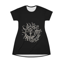 Load image into Gallery viewer, Sun and Moon T-Shirt Dress - Starseed Holistic Healing LLC
