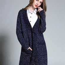 Load image into Gallery viewer, Womens Navy Long Cardigan - Starseed Holistic Healing LLC

