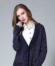 Load image into Gallery viewer, Womens Navy Long Cardigan - Starseed Holistic Healing LLC

