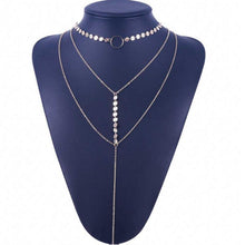 Load image into Gallery viewer, Three Layer Lariat Choker Necklace - Starseed Holistic Healing LLC
